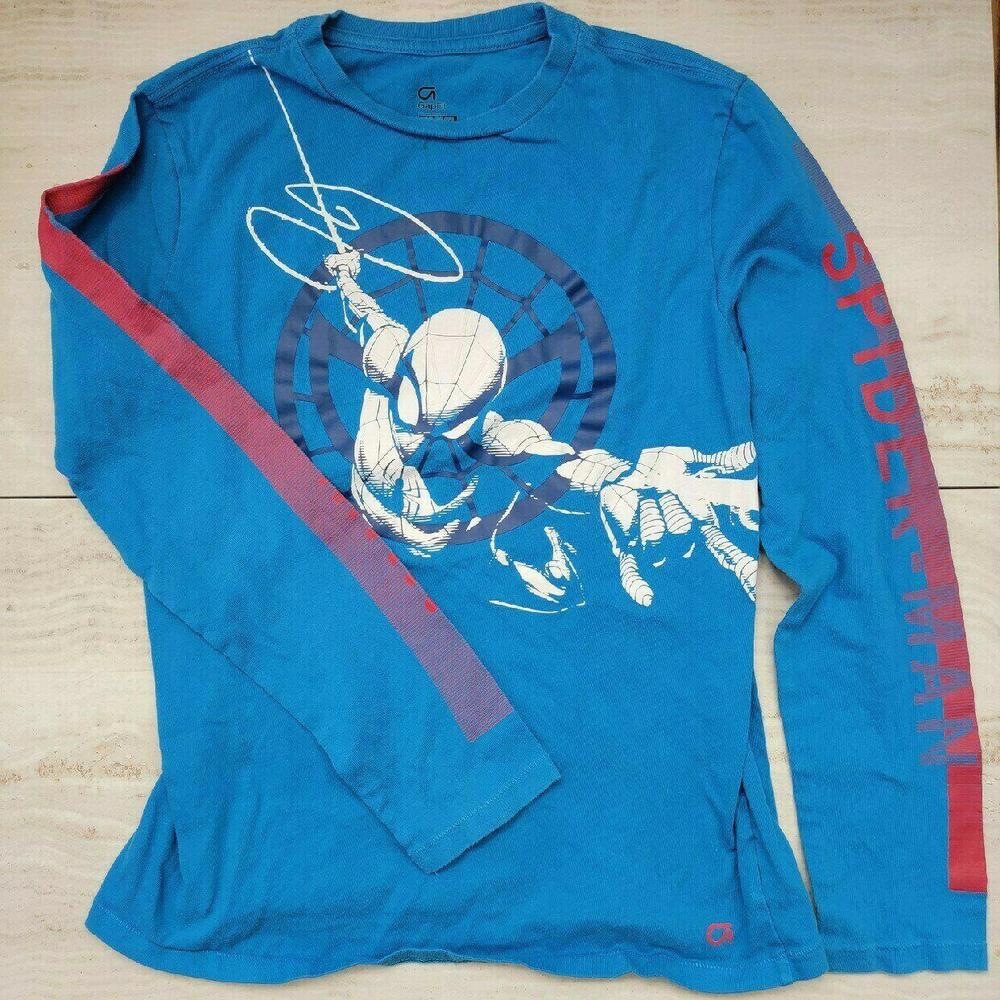 Spider-Man Long Sleeve T-Shirt - Blue Graphic Tee for Fans